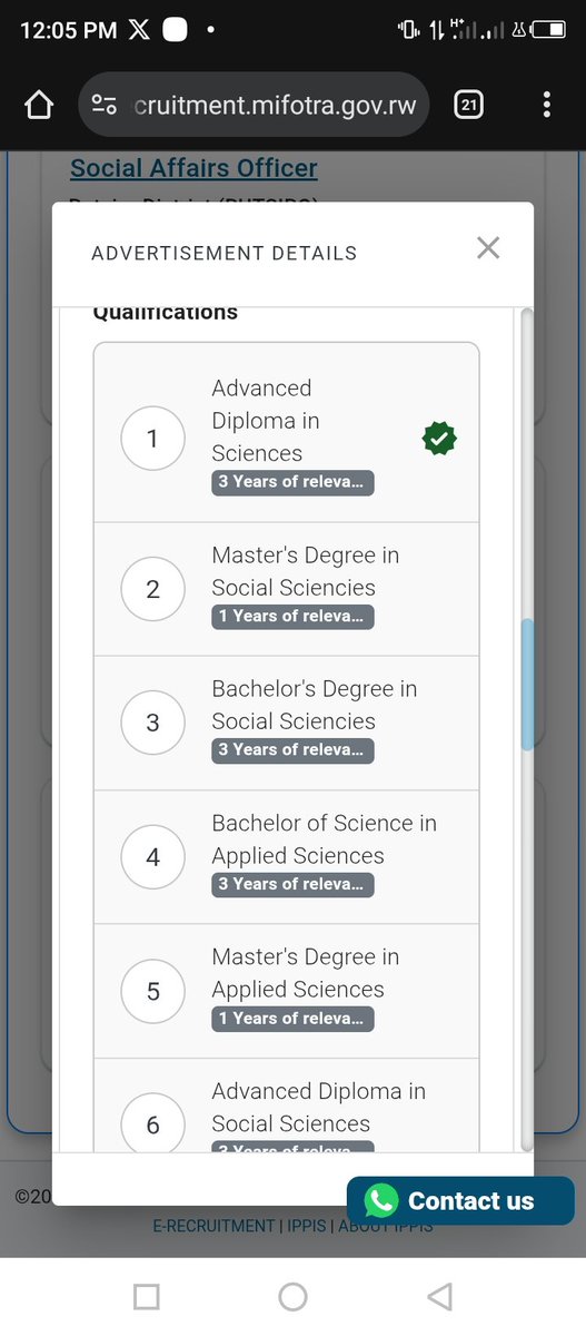 JustinKanyamar1's tweet photo. @NSENGIMANA64851 Advanced Diploma in Sciences nimwe muri Qualification zasabwaga kuri uwo mwanya wa Executive Secretary/ Burera District https://t.co/9osAa2kBj8