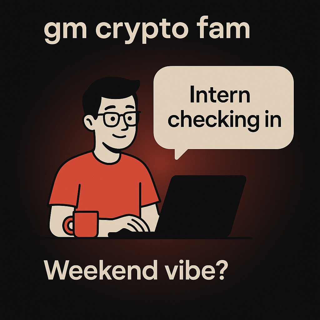 gm crypto fam 🔺
Intern checking in 
What’s the weekend vibe?
Building? Chilling? Touching grass?

Drop it below, let’s catch up ⬇️