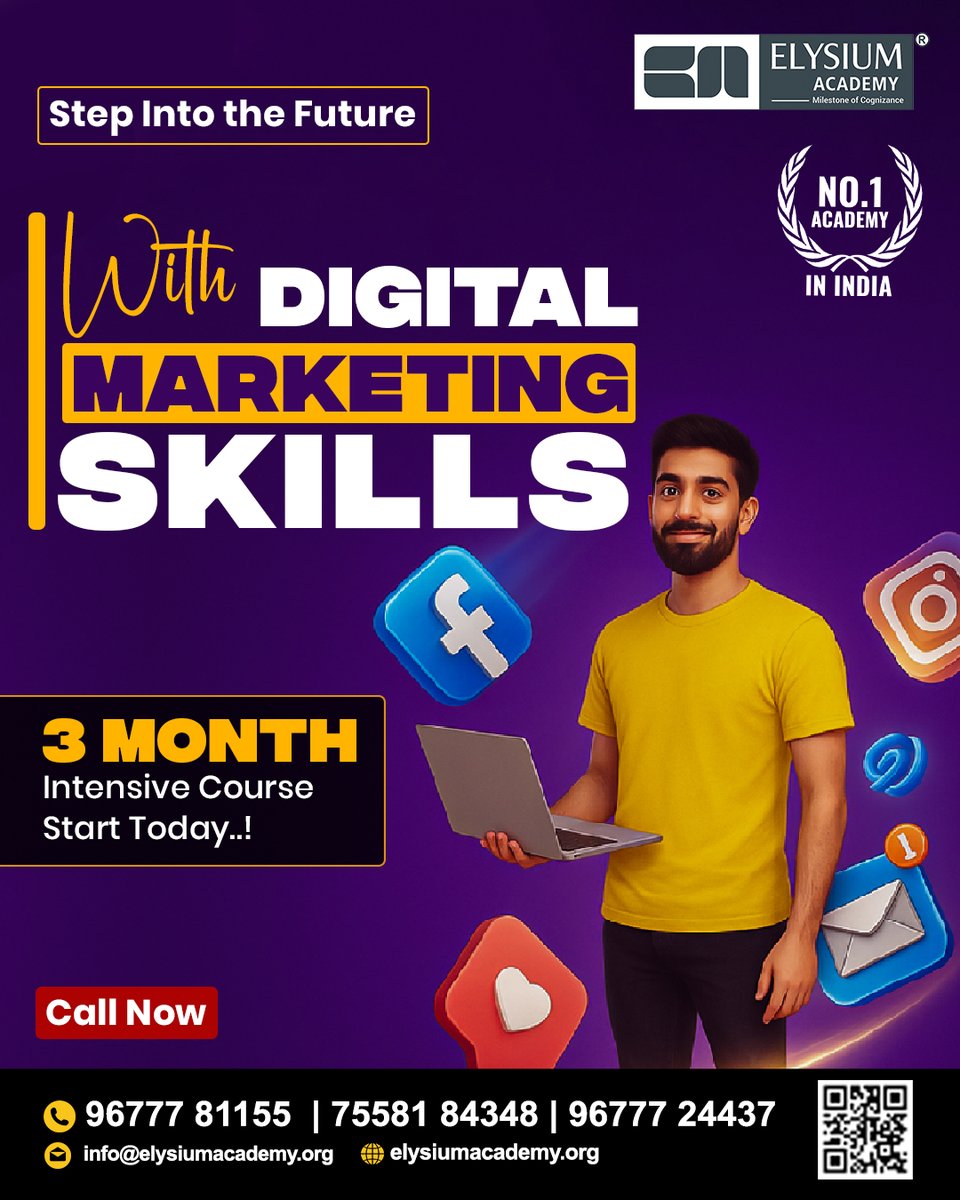 elysiumacademy's tweet image. 🚀 Step into the Future with Digital Marketing Skills – Only at Elysium Academy!
🌐 Visit: elysiumacademy.org
#elysiumacademymadurai #DigitalMarketingCourse #ProgrammingClasses #socialmediamarketing #MarketingDigital #digitalmarketingagency #SEOTraining #smmtraining