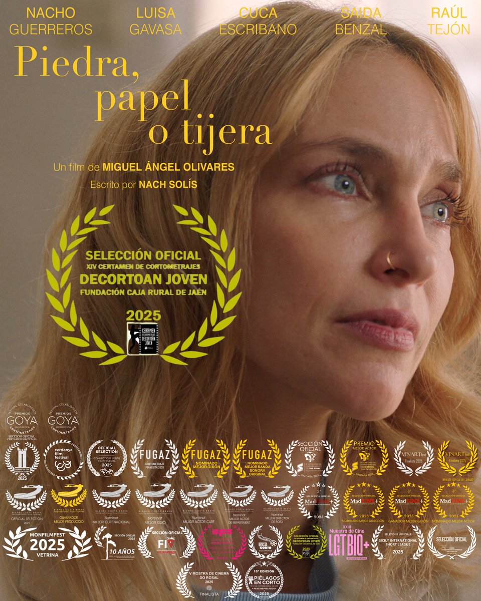 Nach Solís - Guionista #LaIndustriaDelCineFilms (@nachsolis_icine) on Twitter photo ¡ESTO NO PARA! #PiedraPapelOTijera está seleccionado en el Certamen de Cortometrajes DECORTOAN Joven de la ciudad de Jaén.
¡Muchísimas gracias por considerar que esta historia sobre la dignidad al final de la vida merecía la selección!❤️<a href="/LINE_UP_AGENCY/">LINE UP - Film Agency</a> ¡ESTO NO PARA! #PiedraPapelOTijera está seleccionado en el Certamen de Cortometrajes DECORTOAN Joven de la ciudad de Jaén.
¡Muchísimas gracias por considerar que esta historia sobre la dignidad al final de la vida merecía la selección!❤️<a href="/LINE_UP_AGENCY/">LINE UP - Film Agency</a>