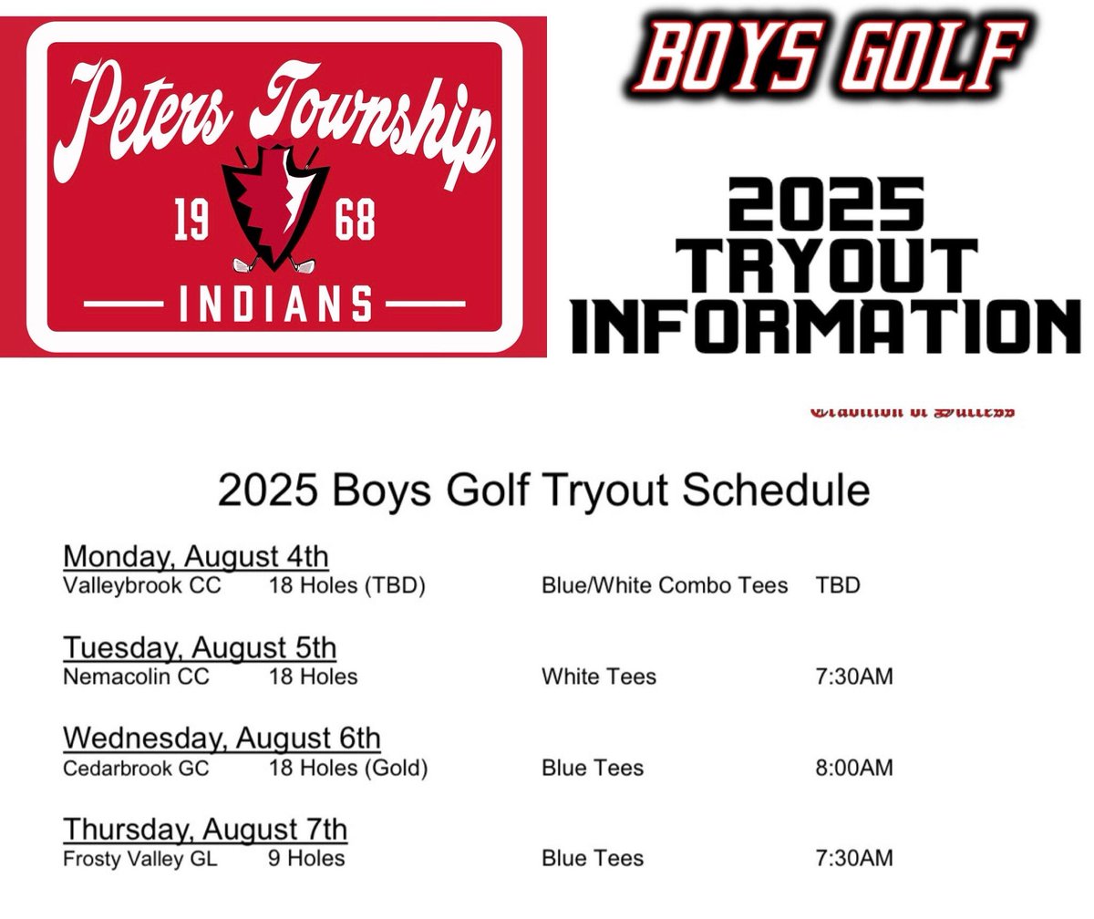 Players interested in trying out for the 25-26 PT Boys Golf Team should download the tryout packet &amp; make sure to read all tryout expectations &amp; criteria &amp; complete &amp; submit the appropriate paperwork. The packet can be accessed on the high school website under athletics