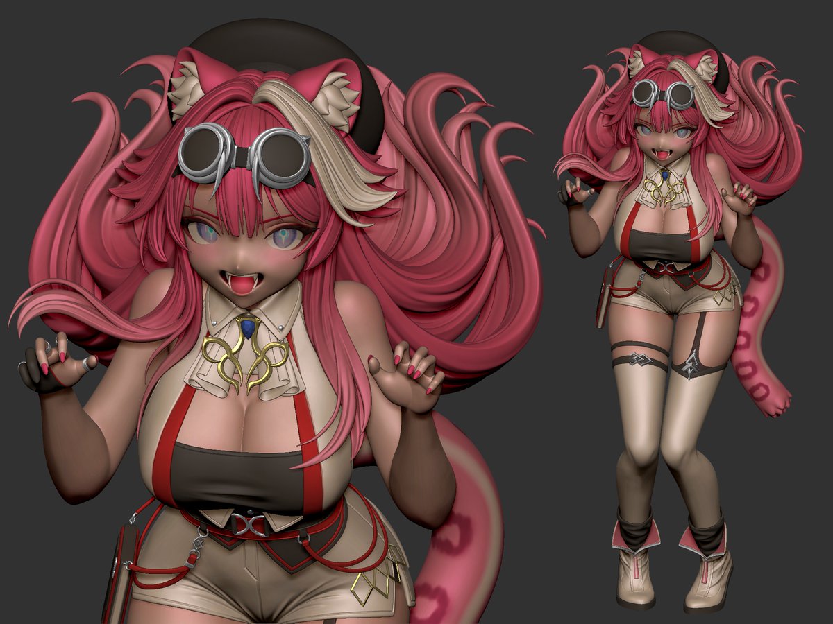 參考貓鯨老師(<a href="/Nekojira/">貓鯨</a>)的圖♥️
#RaorArt #zbrush