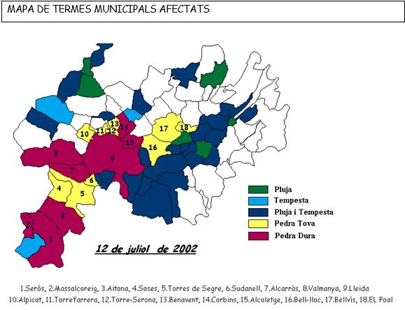 AdvTerresPonent's tweet image. 📆Tal dia com avui, el 12 de juliol de 2002, una forta pedregada va afectar el Pla de Lleida, la zona més perjudicada va ser l'horta de Lleida. Pedres de la mida d'ous de gallina (aprox.). #Efemèride #Pedregada #Lleida
