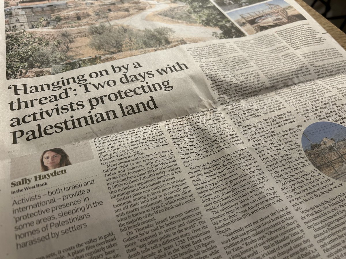 Macdara Ferris (@macdarabueller) on Twitter photo ‘Hanging on by a thread’: Two days with activists protecting Palestinians from being forced off their land - <a href="/sallyhayd/">Sally Hayden</a> in <a href="/IrishTimes/">The Irish Times</a>
irishtimes.com/world/middle-e… ‘Hanging on by a thread’: Two days with activists protecting Palestinians from being forced off their land - <a href="/sallyhayd/">Sally Hayden</a> in <a href="/IrishTimes/">The Irish Times</a>
irishtimes.com/world/middle-e…
