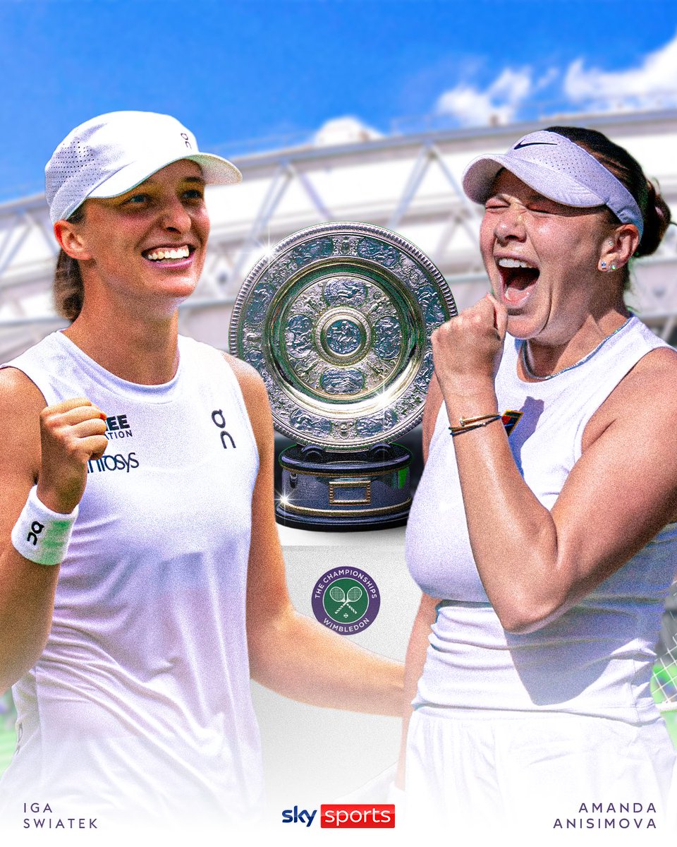 SkySportsTennis's tweet image. It's Anisimova v Swiatek! Who are you backing to win the Wimbledon Women's Singles Final 2025 👀🏆