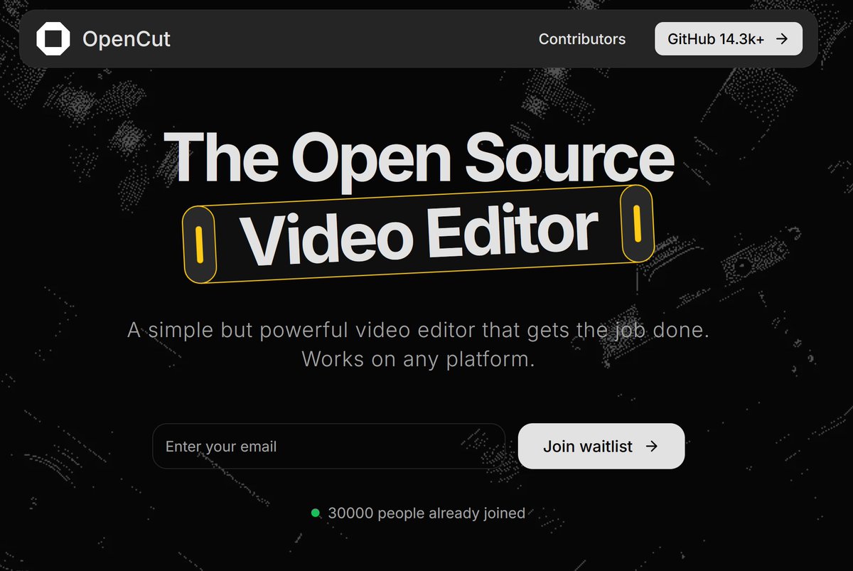 dom_scholz's tweet image. Congrats to 30.000 people on the waitlist @mazeincoding @opencutapp 🥳
prime example of OSS marketing