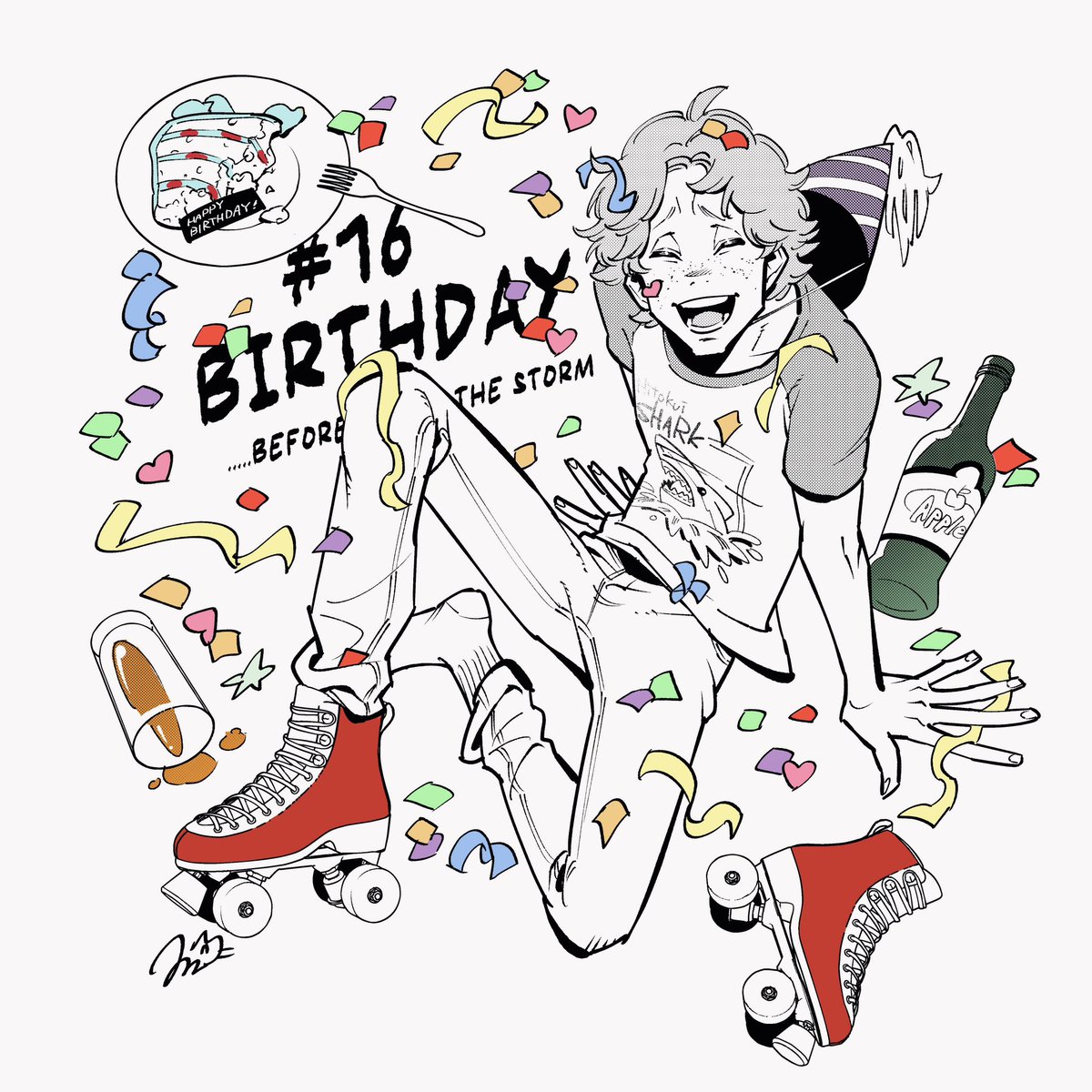 TsCountrydiner's tweet photo. 昨日の更新で16話が全編公開になりました🎂
楽しんでいただけたら幸いです🎂
ﾏｯｼｭお誕生日おめでと〜🎂

16話『嵐の前のバースデー』でした🎂

#ペパロニ・ヴァンパイア
#マンガボックス　#漫画 https://t.co/4J1gi94oF6