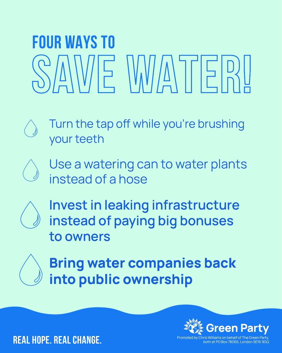 Remember, the best way to save water during a drought is to...

T̶u̶r̶n̶ ̶t̶h̶e̶ ̶t̶a̶p̶ ̶o̶f̶f̶ ̶w̶h̶i̶l̶e̶ ̶y̶o̶u̶'̶r̶e̶ ̶b̶r̶u̶s̶h̶i̶n̶g̶ ̶y̶o̶u̶r̶ ̶t̶e̶e̶t̶h̶

BRING WATER COMPANIES BACK INTO PUBLIC OWNERSHIP