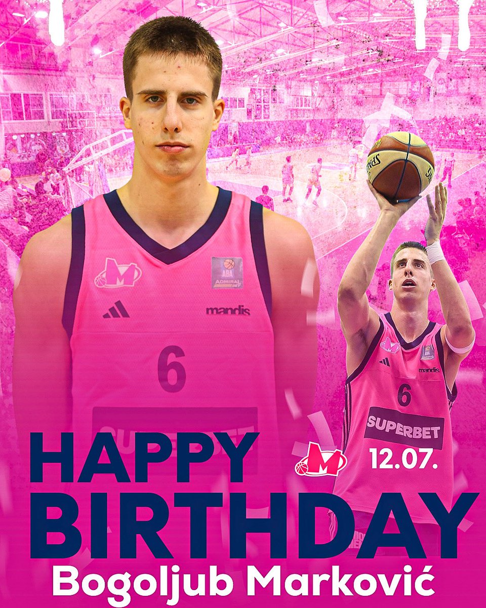 KKMegaBasket's tweet image. We wish a happy birthday to Bogoljub Marković 🙌🏻🥳
—
Srećan rođendan želimo našem tek draftovanom igraču Bogoljubu Markoviću i želimo mu puno zdravlja sreće i uspeha u nastavku njegove karijere 🎉🎂
#MegaSuperbet #malivelikiklub #megaiznadsvega