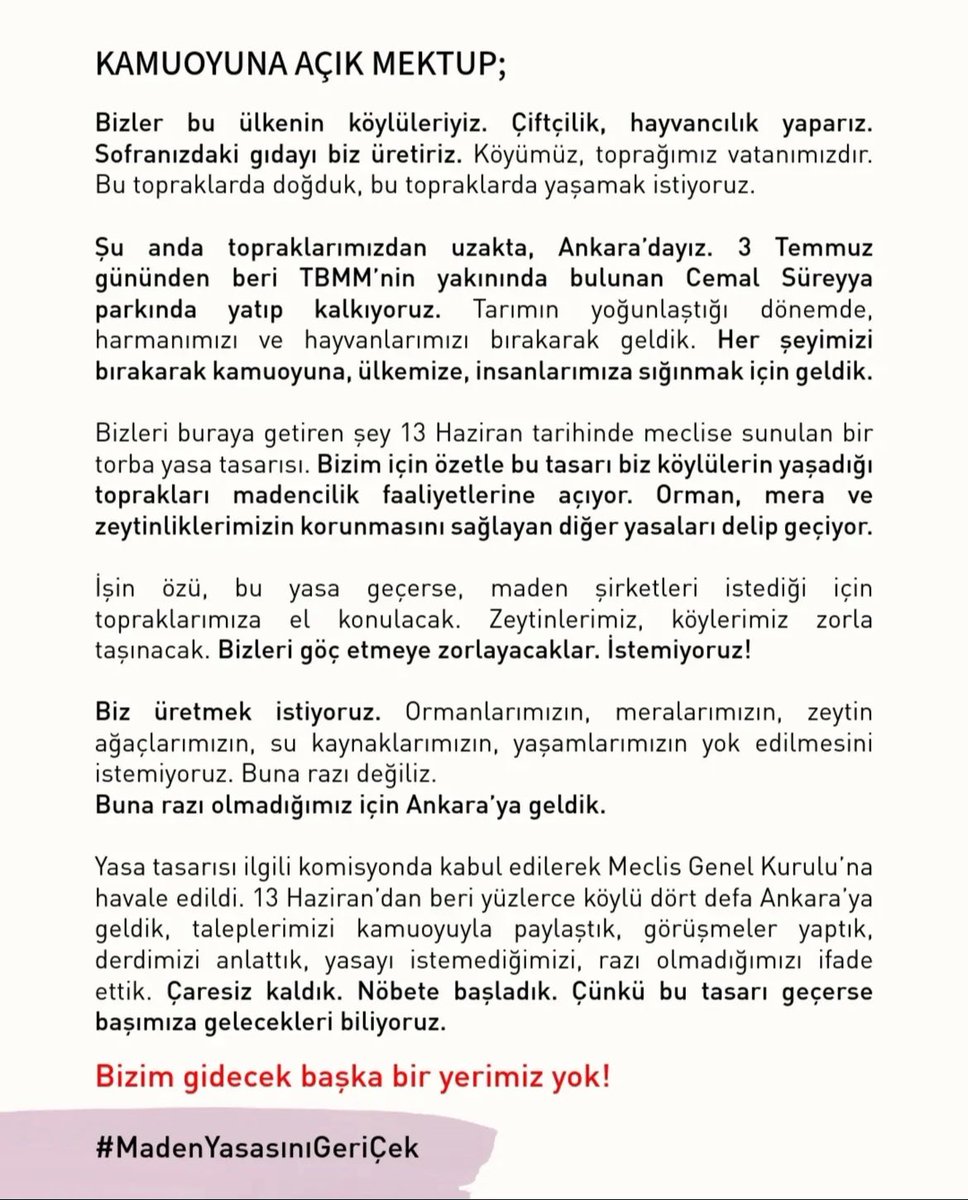 termiksiz's tweet photo. Kamuoyuna açık mektup https://t.co/qZ7hoZSzqC