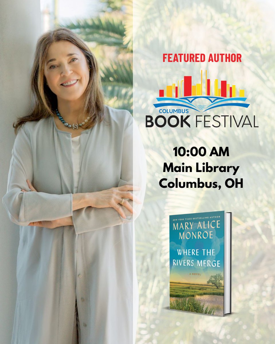 Mary Alice Monroe (@maryalicemonroe) on Twitter photo Wrapping up an INCREDIBLE book tour season in Columbus, Ohio today. I'm honored to be a headlining author at <a href="/CBusBookFest/">Columbus Book Festival</a>. Who's attending the festival with me?
eventbrite.com/e/columbus-boo…
#WheretheRiversMerge #BookTour #maryalicemonroe #historicalfiction Wrapping up an INCREDIBLE book tour season in Columbus, Ohio today. I'm honored to be a headlining author at <a href="/CBusBookFest/">Columbus Book Festival</a>. Who's attending the festival with me?
eventbrite.com/e/columbus-boo…
#WheretheRiversMerge #BookTour #maryalicemonroe #historicalfiction