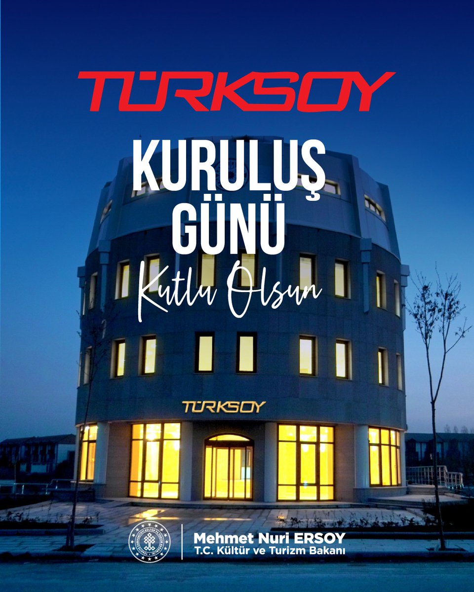 Uluslararası Türk Kültürü Teşkilatı TÜRKSOY'un kuruluş yıl dönümünü en içten duygularımla kutlarım.

Türk dünyasının ortak kültürel mirasını koruma, yaşatma ve gelecek nesillere aktarma misyonuyla hareket eden TÜRKSOY'a, Türk dünyasının kültürel birlik ve beraberliğine kattığı