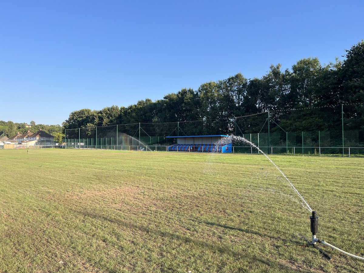 My Friday night…. Watering the new pitch  that’s still growing in, due to the lack of rainfall.  

Not many grounds in South Wales have its own irrigation system, so very lucky!! 

#RockNRoll