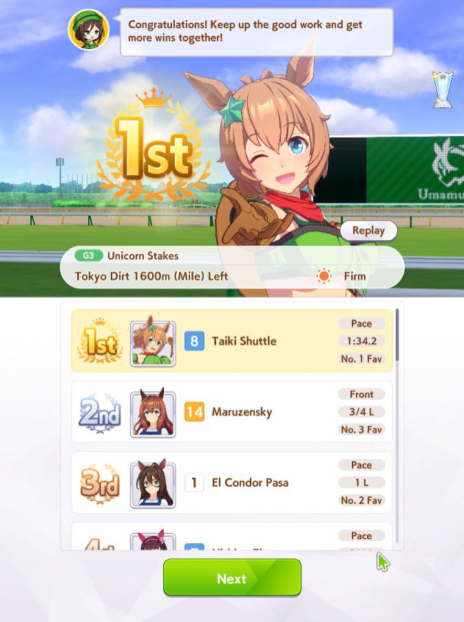 Taiki Shuttle, you are my first pull and are already captivating my heart with your Engrish HAHAHAHA! 🥹💚