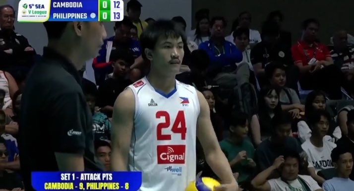 volleytrails's tweet image. 🇵🇭 Philippines takes Set 1 against 🇰🇭 Cambodia, 25-21. #SEAVLeague #volleyball #AlasPilipinas