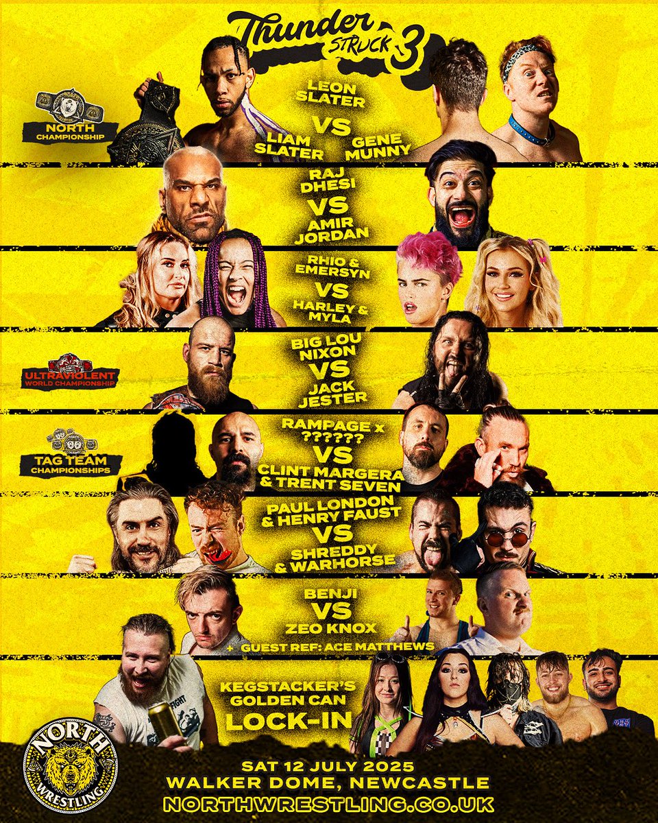 TONIGHT 🤩 THE MOST TALKED ABOUT PRO WRESTLING SHOW IN THE BRITWRES CALENDAR! 

We haven’t slept a wink, and we’re running on pure adrenaline baby. ITS THUNDERSTRUCK 3 ⚡️ 

We welcome RAJ DHESI and PAUL LONDON to Newcastle tonight and we CANNOT WAIT!
