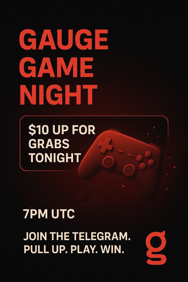 gauge 🔺 (@gauge_e1) on Twitter photo 1 $AVAX GIVEAWAY THIS WEEK 🔺
Out of that, $10 is up for grabs TONIGHT at Game Night 🎮
Join our Telegram at 7PM UTC
t.me/gauge_e1
Fun, games, and Gauge fam vibes with <a href="/Kings_Webx/">Web3degen 🔺</a>.
Pull up. Play. Win.
Let’s run it up! 1 $AVAX GIVEAWAY THIS WEEK 🔺
Out of that, $10 is up for grabs TONIGHT at Game Night 🎮
Join our Telegram at 7PM UTC
t.me/gauge_e1
Fun, games, and Gauge fam vibes with <a href="/Kings_Webx/">Web3degen 🔺</a>.
Pull up. Play. Win.
Let’s run it up!