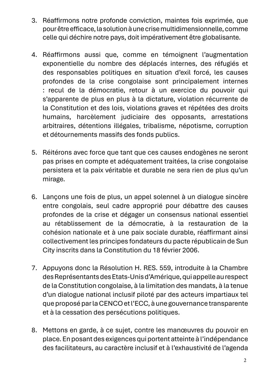 Envol_Rd_Congo's tweet photo. DECLARATION COMMUNE DE L’OPPOSITION ET DES FORCES SOCIALES SUITE A LA SIGNATURE D’UN ACCORD ENTRE LA RÉPUBLIQUE DÉMOCRATIQUE DU CONGO ET  LA RÉPUBLIQUE DU RWANDA;
LE 27 JUIN 2025, À WASHINGTON, D.C.
@DSESANGA @Rbekola https://t.co/Hj3SLqS55p