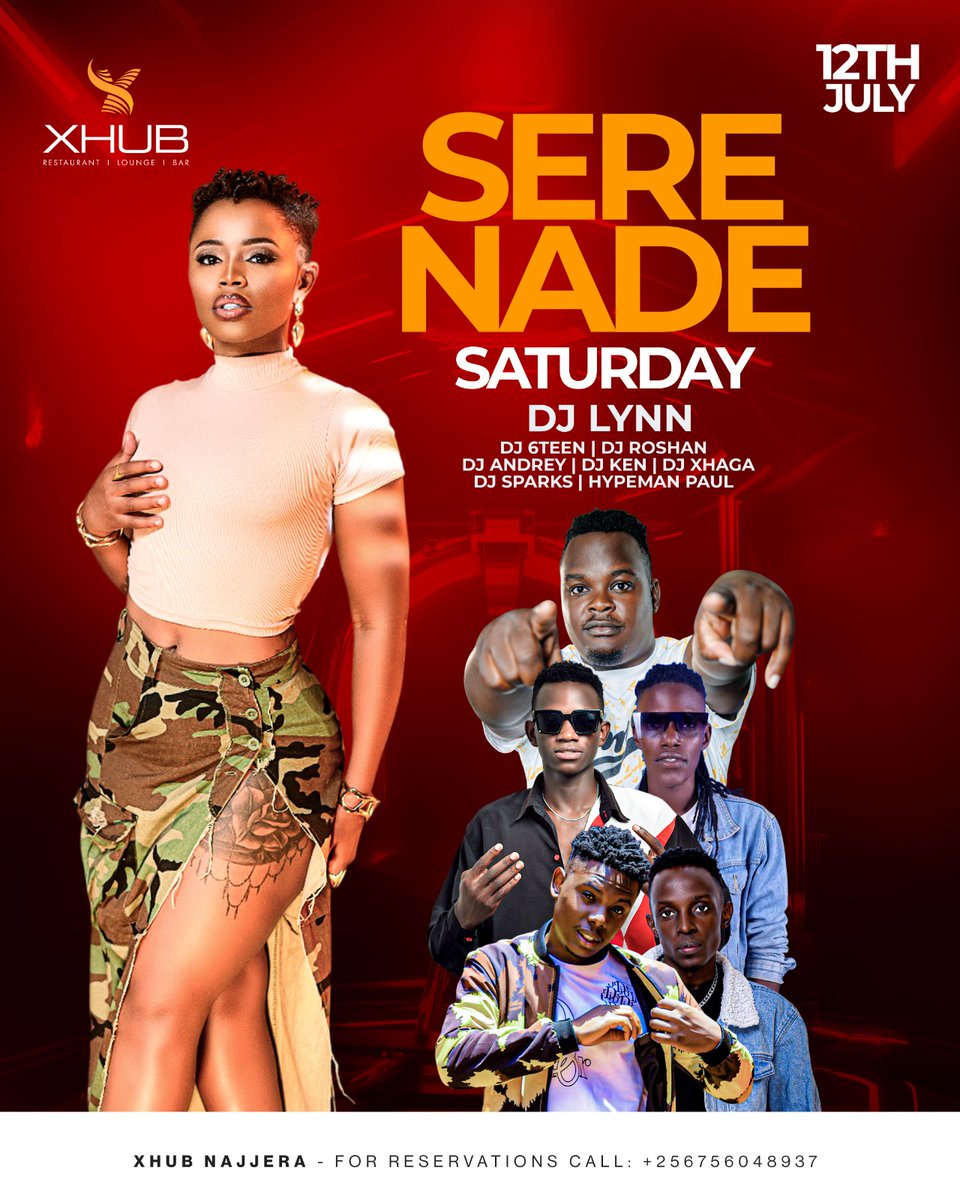 Xhub Bar & Restaurant (@xhub_bar) on Twitter photo SERE-NADE Saturday is back π₯
DJ Lynn + top DJs + <a href="/hypemanpaul/">HypeManPaul ππ½</a> = MAD ENERGY π§π€
π XHUB Najjera | 12th July
#XHUBVibes #SereNade SERE-NADE Saturday is back π₯
DJ Lynn + top DJs + <a href="/hypemanpaul/">HypeManPaul ππ½</a> = MAD ENERGY π§π€
π XHUB Najjera | 12th July
#XHUBVibes #SereNade
