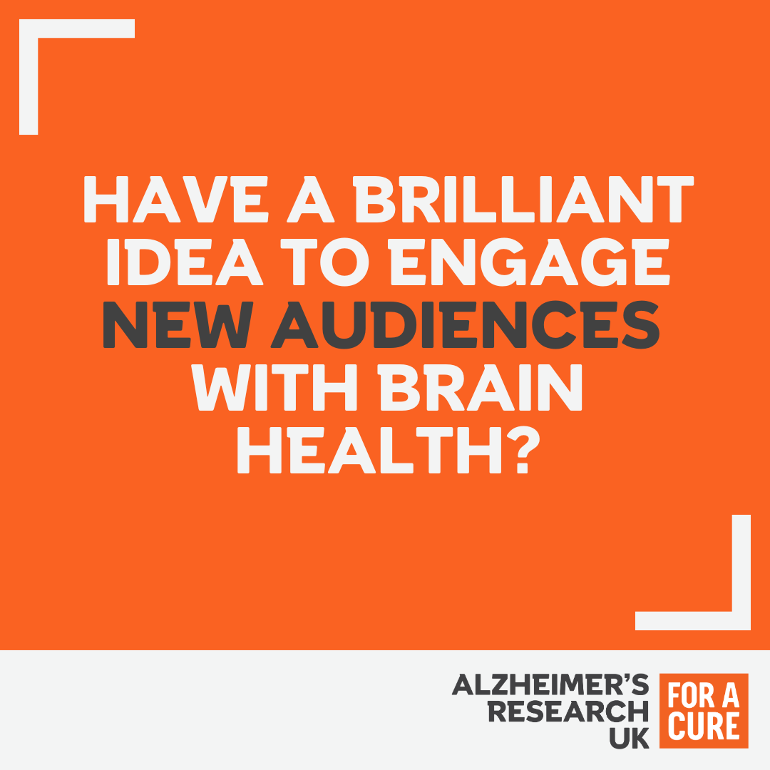 AlzResearchUK's tweet image. Our Inspire Fund is open for applications!
Get up to £5,000 for projects engaging underserved communities on brain health and dementia risk. We're holding an Info webinar on 5 August from 12-1pm BST.
Apply by 8 September at 5pm BST.
Learn more on our website:…