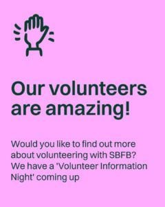 We are looking to recruit some new people to our Volunteer team at South Belfast Foodbank.

If you'd like to find out more about volunteering at SBFB, then this "Volunteer Information Night" is just for you.

To find out more, click here bit.ly/3ZYXQFU