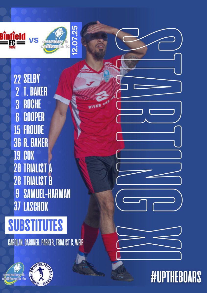 Eversley & California FC π (@eversleycalifc) on Twitter photo ππππππππ ππβ¦
Your Boars XI vs <a href="/Binfieldfc/">Binfield FC</a>.
#UpTheBoarsπ ππππππππ ππβ¦
Your Boars XI vs <a href="/Binfieldfc/">Binfield FC</a>.
#UpTheBoarsπ