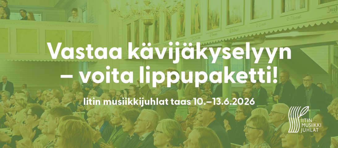 Vastaa kävijäkyselyyn – voit voittaa lippupaketin kesän 2026 musiikkijuhlille!

31.7. mennessä vastanneiden kesken arvomme ensi kesän juhlille lippupaketin, joka sisältää kaksi lippua kirkkokonserttiin sekä kaksi lippua viihdekonserttiin.

forms.gle/ABYvbiUo2VL7JK…

<a href="/Festivaalit/">Finland Festivals</a>