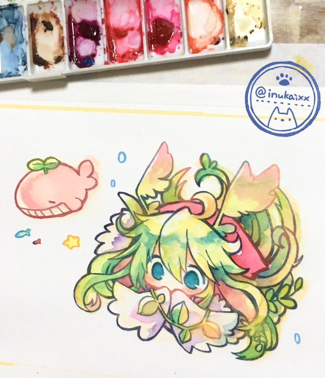 アクアリウムのはっぱ ぬりとちゅうです! 