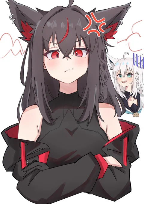 #これでフォロワーさんが増えました 圧倒的黒様…! フブちゃんにもリポストして貰えた思い出のイラストです