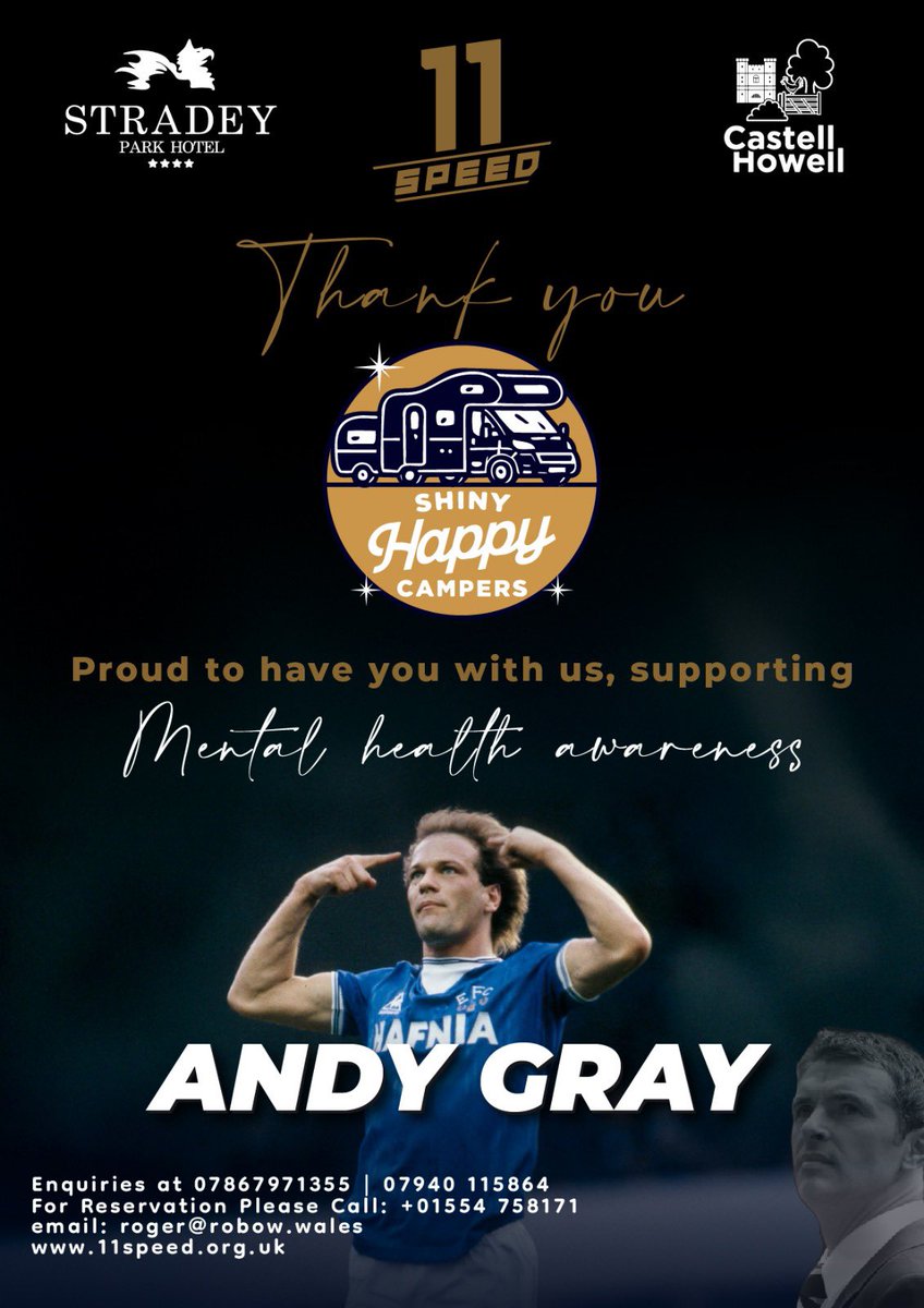 A big thank you to Shiny Happy Campers for taking a table of 10 at tonight’s sold-out #11Speed Dinner 🙌

Proud to have you with us supporting mental health awareness 💛
#AndyGray #MentalHealthMatters #ThankYou