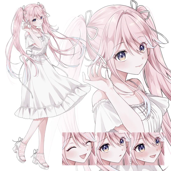 ✦ #commission ✦ TRPG用の立ち絵と表情差分を描かせていただきました!夏らしい爽やかなものになって大満足です #SKIMA #TRPG