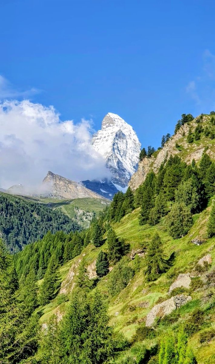 HikingSchweiz's tweet image. Four views of the mighty Matterhorn from walks above Zermatt, Switzerland 🇨🇭