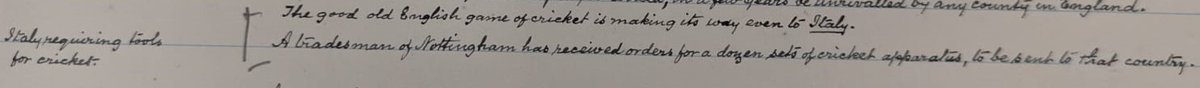 archivist_al's tweet image. After Italy qualifying for the T20 World Cup I searched to see what we have on them (sadly not much) but is this the earliest reference to cricket in Italy from 1828? Found in an F.S. Ashley Cooper scrapbook @TimothyAbraham