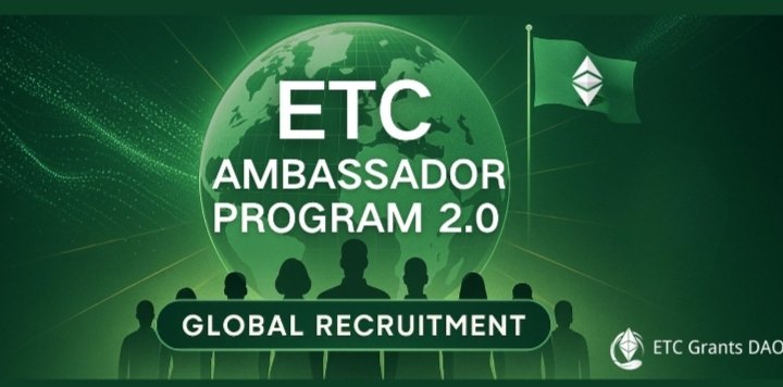 Abdulla8187's tweet image. ETC Ambassador Program 2.0 🔔

✨ Rewards:
🔹 Earn points, redeemable for ETC (up to 75–150 ETC per quarter)
🔹 Bonus rewards for completing Quarterly challenges

🔎 Looking for:

🔹 Community Ambassador: Focus on content sharing and community building
🔹 Campus Ambassador: Focus…