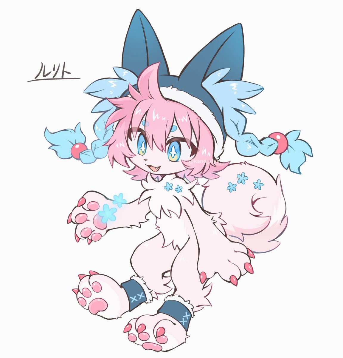 名前をつけた！
首元としっぽの花にそっくりな花の名前が由来です💐

ブルースター
→和名:ルリトウワタ