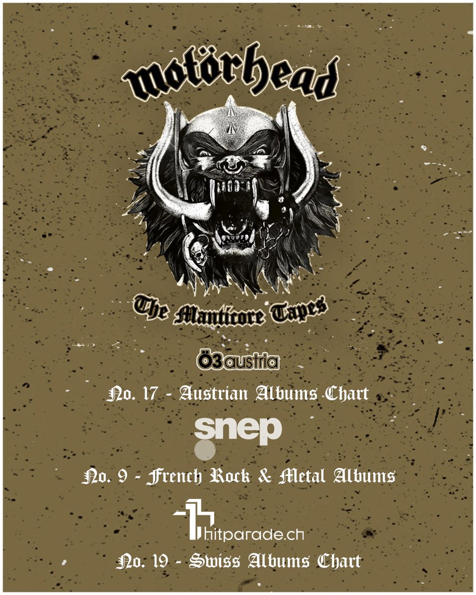 myMotorhead's tweet image. Huge thanks to all the Motӧr-fans around the world for getting The Manticore Tapes in the charts! motorhead.lnk.to/TheManticoreTa…
