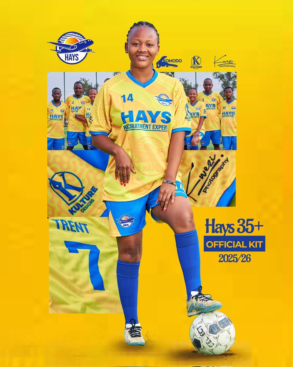 Hays Football Club (@haysuganda) on Twitter photo Our club. Our colors. Our community.
We wear it together.
With support from <a href="/HREXPERTSUganda/">Hays Recruitment Uganda</a> sleeve-to-sleeve creativity by Kulture Designs & Kwezi Photography, and built by Komodoβ
This jersey represents all of us.
Get it at only 55K UGX Our club. Our colors. Our community.
We wear it together.
With support from <a href="/HREXPERTSUganda/">Hays Recruitment Uganda</a> sleeve-to-sleeve creativity by Kulture Designs & Kwezi Photography, and built by Komodoβ
This jersey represents all of us.
Get it at only 55K UGX