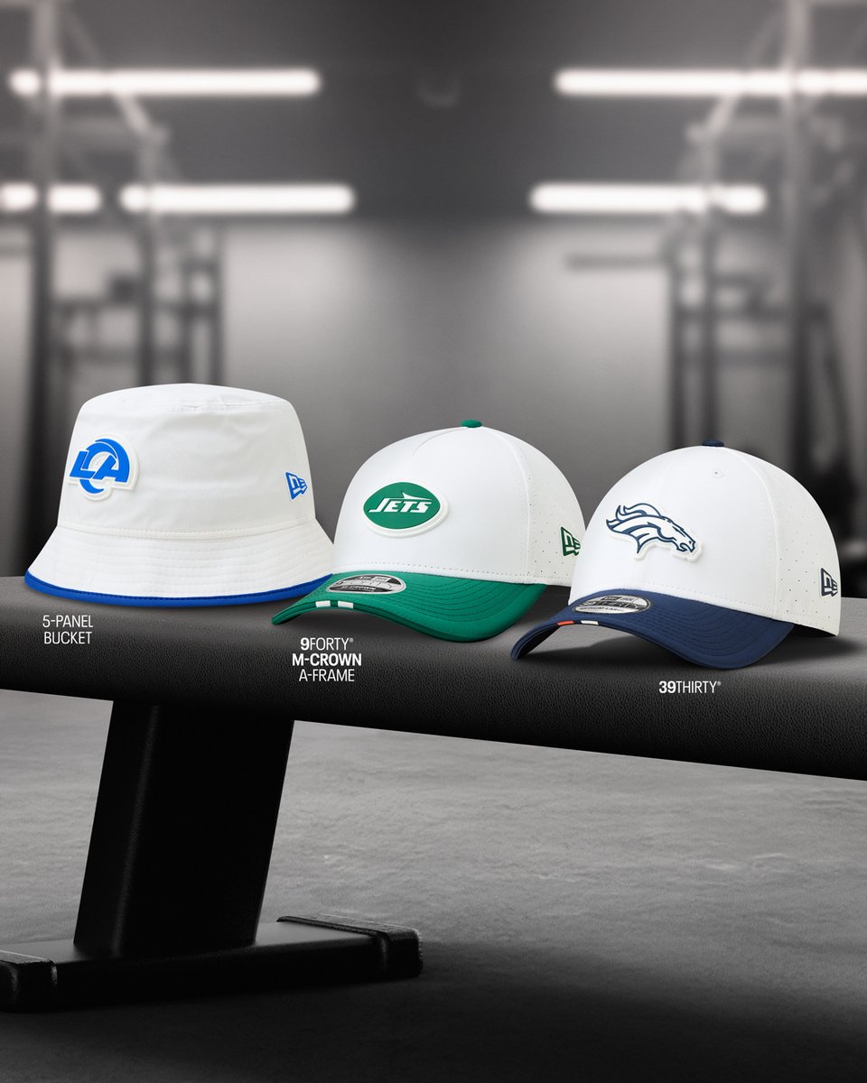 NewEraCap's tweet image. Train like the pros. Dominate like the elite.
Crafted from high-performance materials, the NFL Training Collection is designed for those who push their limits. With Optic White crowns and bold team color accents, this collection is made for going all in. newer.ac/25TrainingCamp