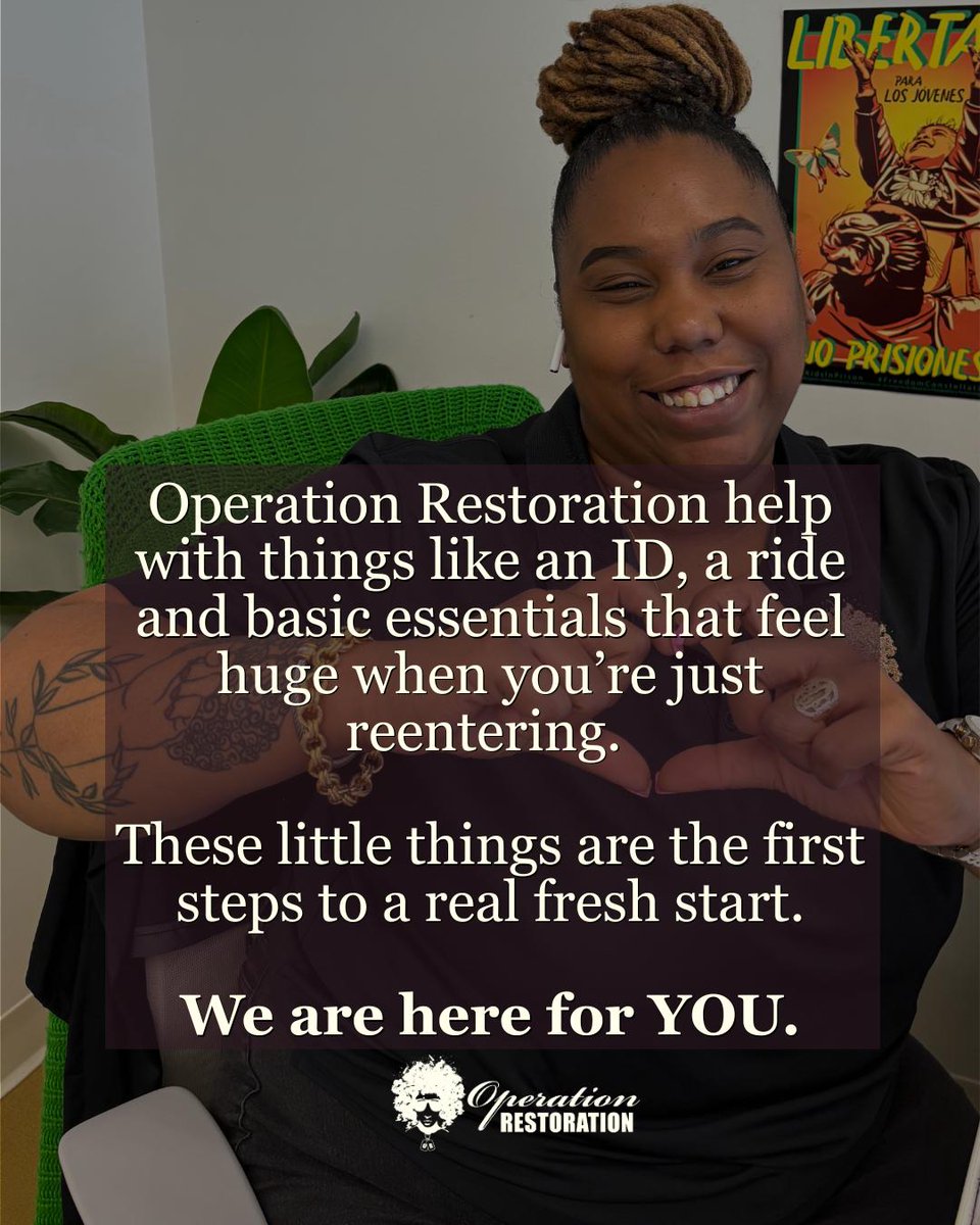 Operation Restoration (@theor_nola) on Twitter photo It’s never just a birth certificate. Never just a bra.
These aren’t extras. They’re essentials.
Because reentry isn’t just about being released.
It’s about coming home and feeling like you belong.
#ReentryWithDignity #ComingHome #JusticeIsCare #BlackWomenDeserveBetter It’s never just a birth certificate. Never just a bra.
These aren’t extras. They’re essentials.
Because reentry isn’t just about being released.
It’s about coming home and feeling like you belong.
#ReentryWithDignity #ComingHome #JusticeIsCare #BlackWomenDeserveBetter