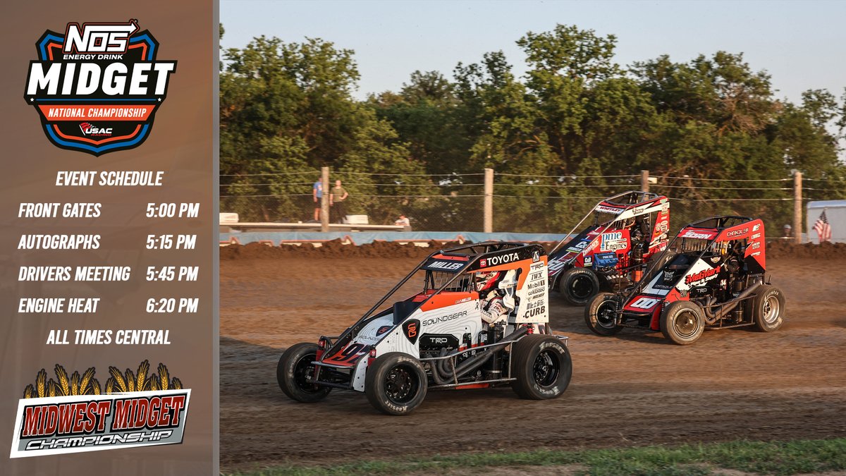 USAC Racing (@usacnation) on Twitter photo Championship night in Fairbury, Nebraska! ๐
Tonight, $10,000-to-win is on the line for USAC <a href="/NosEnergyDrink/">NOS Energy Drink</a> National Midget competitors at the Midwest Midget Championship at <a href="/JeffCoSpeedway/">Jefferson Co Speedway-USAC Midgets July 10-12 2025</a>!
๐บ <a href="/FloRacing/">FloRacing</a> | flosports.link/usac
โฑ๏ธ <a href="/RaceMonitor/">Race Monitor</a>
๐ <a href="/DirtDraft/">Dirt Draft</a>
๐ธ Jeff Taylor Championship night in Fairbury, Nebraska! ๐
Tonight, $10,000-to-win is on the line for USAC <a href="/NosEnergyDrink/">NOS Energy Drink</a> National Midget competitors at the Midwest Midget Championship at <a href="/JeffCoSpeedway/">Jefferson Co Speedway-USAC Midgets July 10-12 2025</a>!
๐บ <a href="/FloRacing/">FloRacing</a> | flosports.link/usac
โฑ๏ธ <a href="/RaceMonitor/">Race Monitor</a>
๐ <a href="/DirtDraft/">Dirt Draft</a>
๐ธ Jeff Taylor