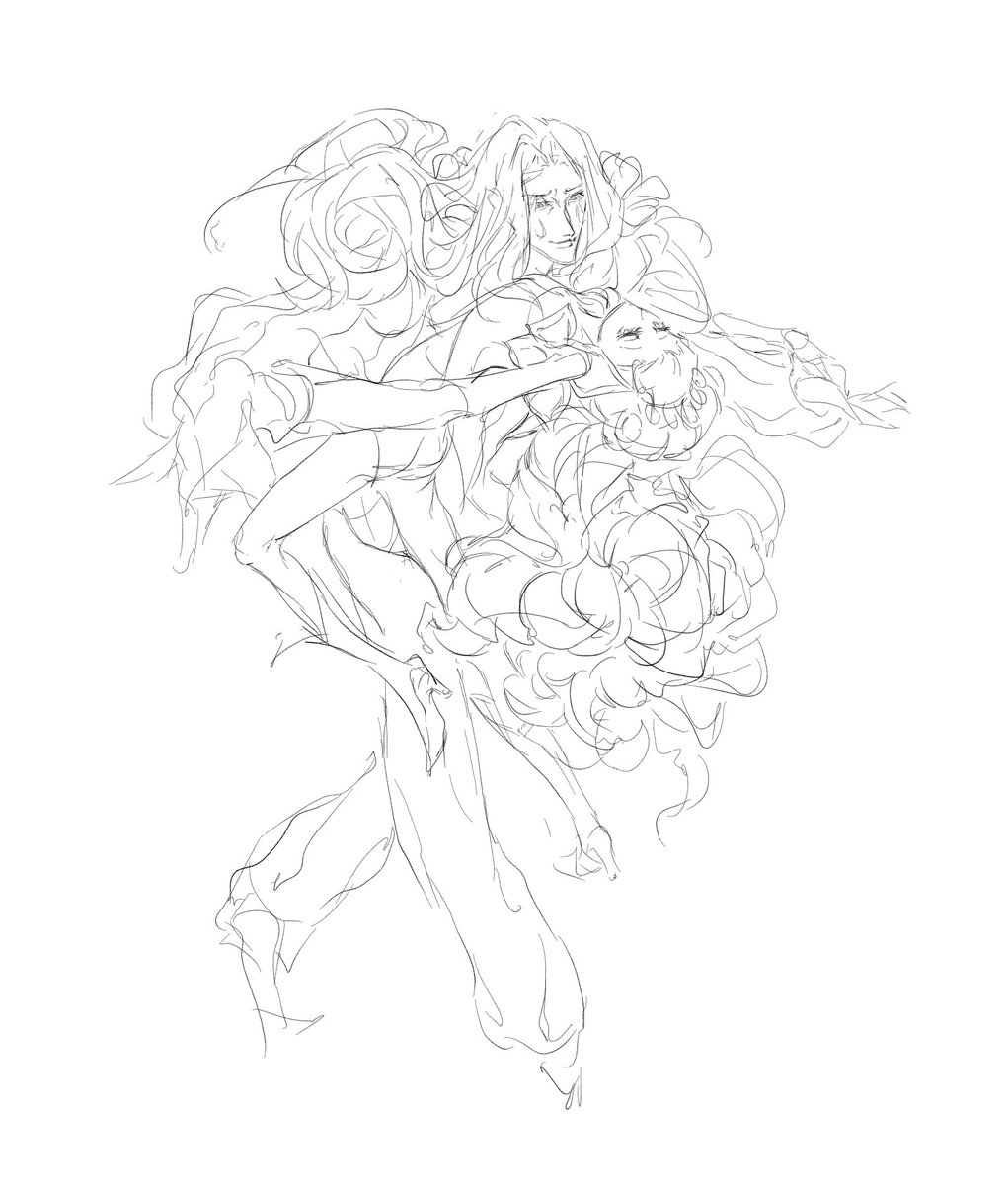 BlaiseDebeste_'s tweet image. I drew it for a friend. She really loves their pairing