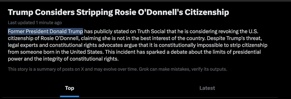 candyflipline's tweet image. "former?"
So do @grok, @X or @elonmusk know something we don't?