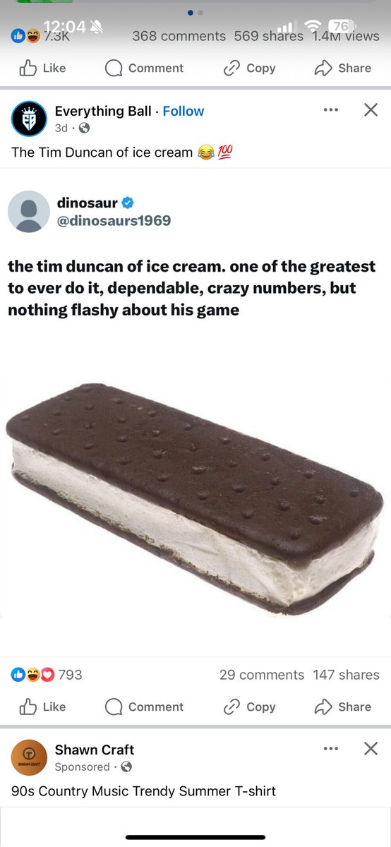 Eddie’s tweet, stolen on Twitter and in turn stolen on Facebook.

A triple fried tweet is crazy