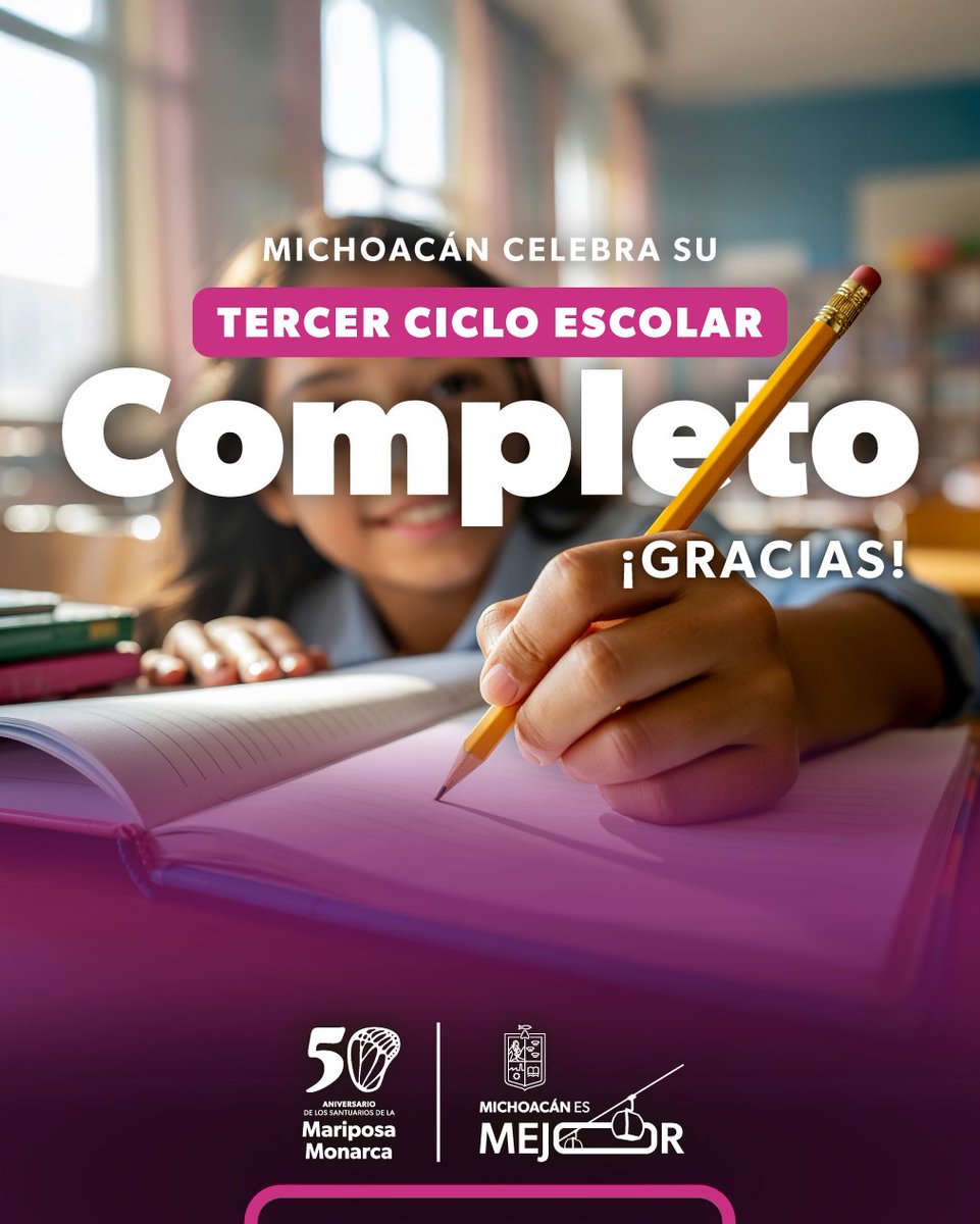 Atendiendo a nuestras responsabilidades con las y los maestros, Michoacán cerró un tercer ciclo escolar completo, con lo que, una vez más, garantizamos el derecho a la educación para más de un millón 267 mil estudiantes. Lejos quedaron los tiempos de la corrupción, de los