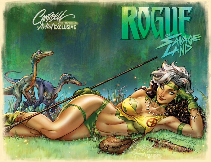 On Sale NOW! ONLY at ! #Rogue: The #SavageLand #5 Artist Exclusive Encore editions! 3 covers! With gorgeous coloring by &amp; .
