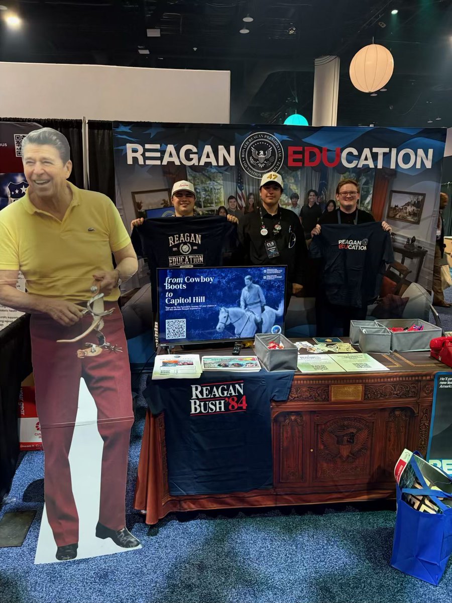 RonaldReaganEDU's tweet image. Our Reagan Education team is on the ground at @TPUSAStudents’ Student Action Summit #SAS2025! 📚🇺🇸
Come say hi, learn about our programs, and pick up some Ronald Reagan swag!