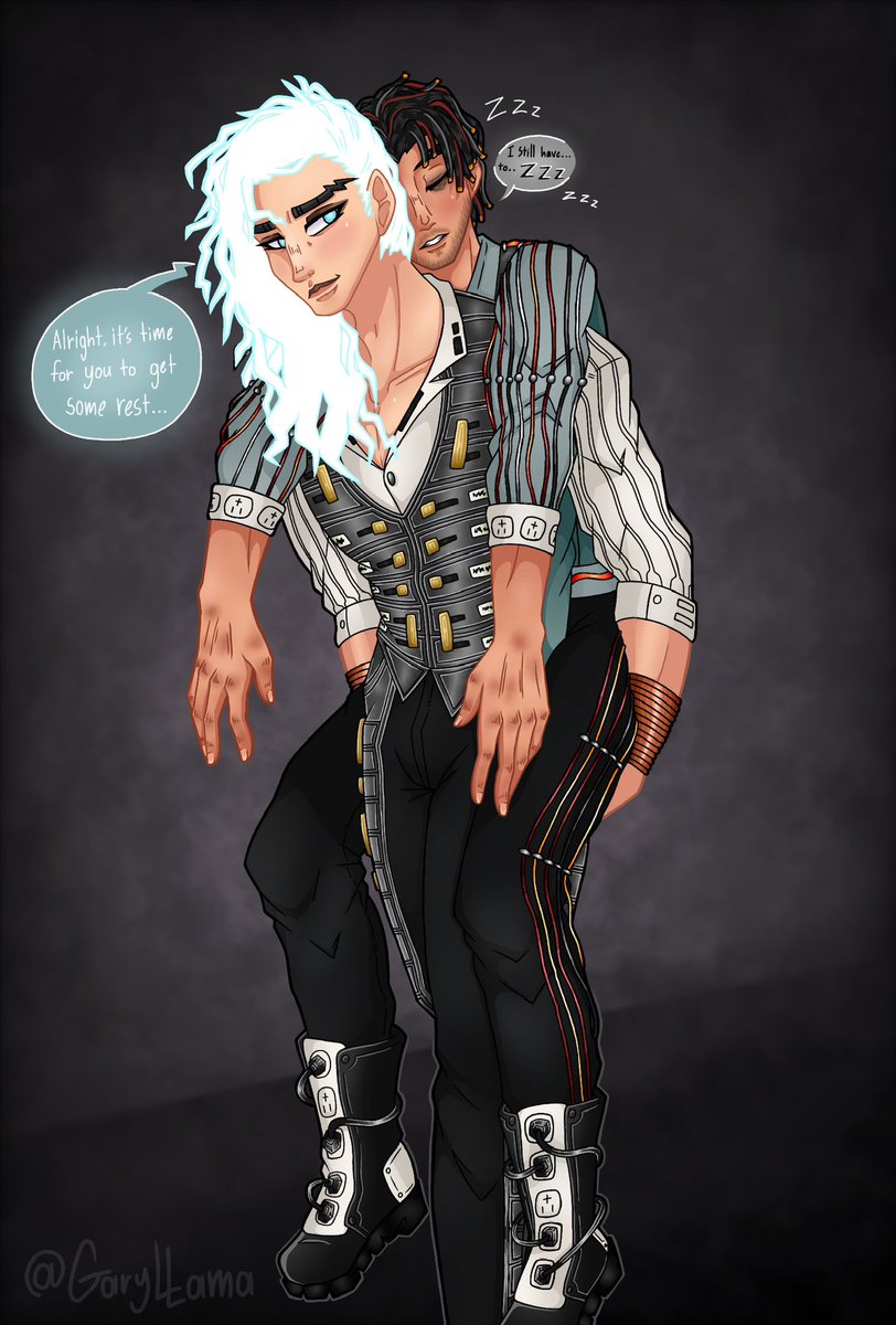 GaryLLama's tweet image. Resting, 🩵 ( a with and without coat version ) #dateeverythinggame #dateeverything #voltandeddie #fanart