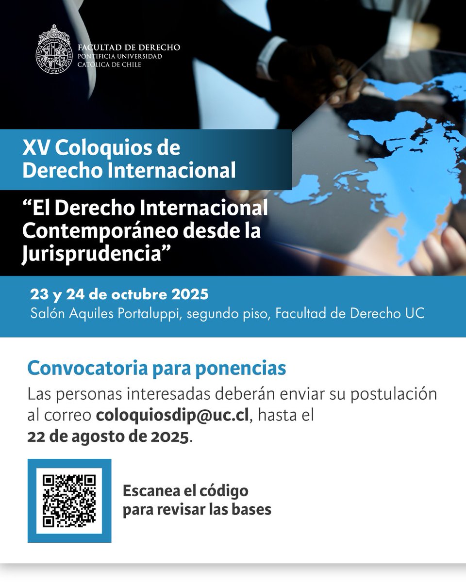 Octubre 2025 en <a href="/ucatolica/">Universidad Católica</a> XV versión de este tradicional espacio académico. La convocatoria llama a reflexionar principalmente en torno a decisiones internacionales jurisprudenciales y su impacto: indispensable para entender el actual escenario mundial con rigurosidad 🔽✔️