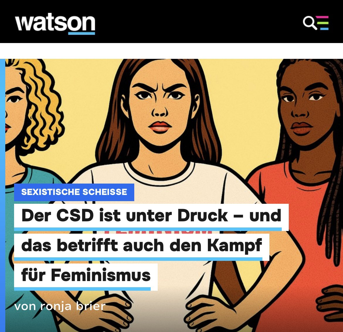 Viele haben das Gefühl, bei Gleichberechtigung erleben wir gerade einen Backlash. Anzeichen gibt es viele. Hoffnung macht mir: Zu viele kluge und emanzipierte Frauen lassen das nicht mit sich machen: mehr <a href="/watson_de/">watson</a> in meiner Kolumne „Sexistische Scheiße“: watson.de/!712678781