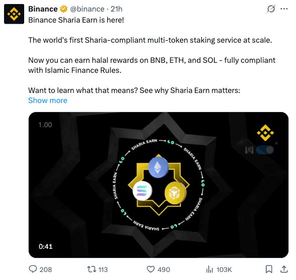 thesubmitter_'s tweet image. I was absolutely thrilled that Binance had moved in Islamic finance. This was supposed to be a massive moment for the space.
Then I found something deeply wrong tucked away in their FAQ:
These new shariah staking products are their same old LST tokens (BNSOL and WBETH). Just…